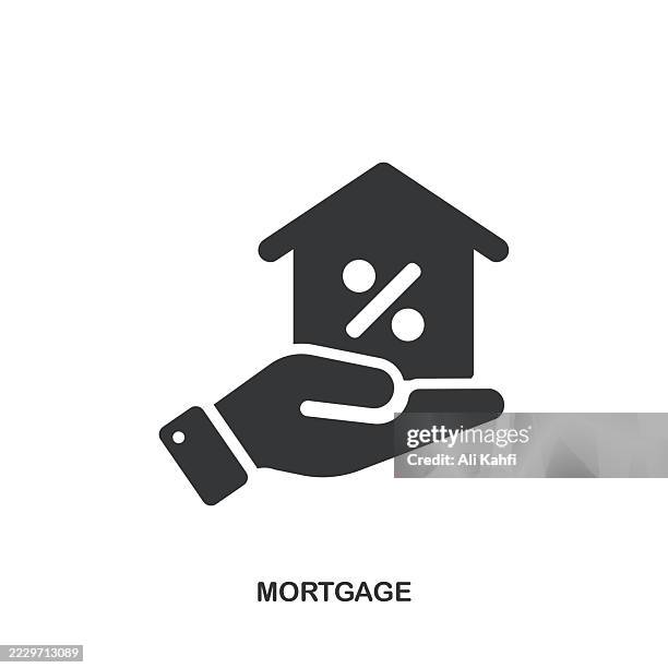 mortgage glyph solid icon. solid icon that can be applied anywhere, simple, pixel perfect and modern style. - mortgage document stock illustrations