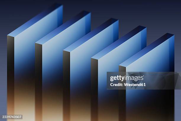 3d rendering of geometric glass rectangles with gradient and refraction effects - refraction stock illustrations