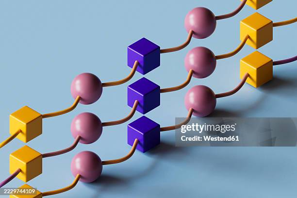 3d render of abstract shape grid representing digital systems - abstract 3d rendering stock illustrations