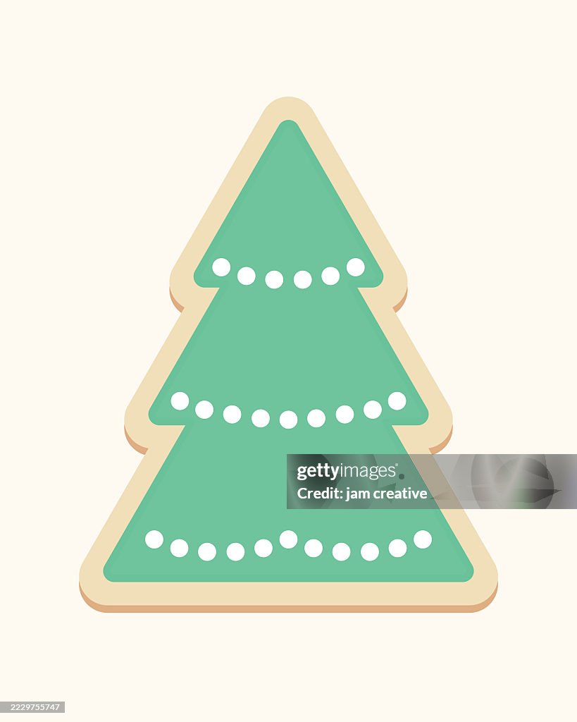 Christmas Tree Cut Out Cookie with Snowy Sprinkles