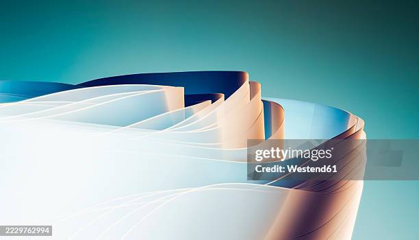 abstract fluid wave rendering with dynamic blue motion effect - gradient studio backdrop stock illustrations