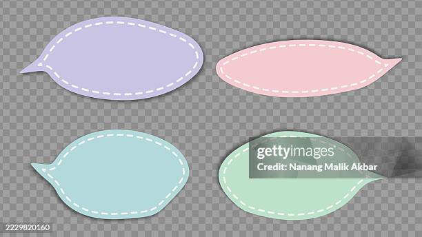 speech bubbles paper torn, sticker, or icon set with transparent background - speech therapy stock illustrations