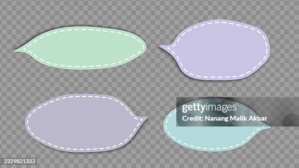 speech bubbles paper torn, sticker, or icon set with transparent background - speech language pathologist stock illustrations