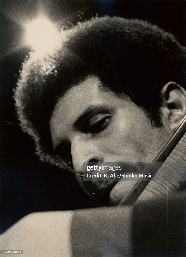 Larry Ridon Headshot of Larry Ridley playing the bass, location unknown, circa ...