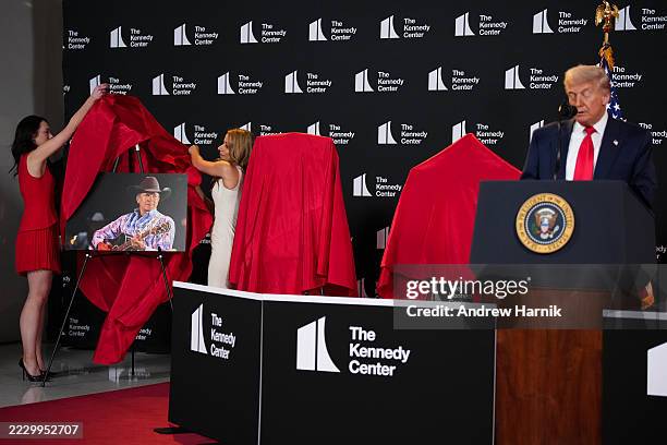 Photo of Country music artist George Strait is unveiled as U.S. President Donald Trump announces the nominees for the annual Kennedy Center Honors...
