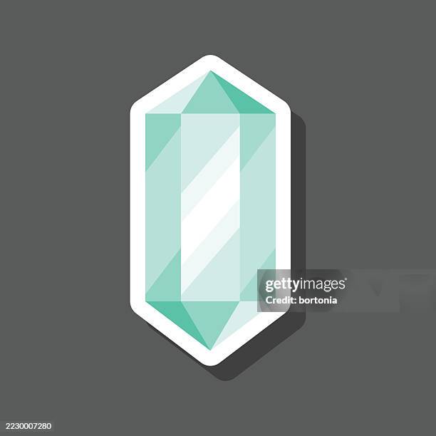 crystal sticker icon - quartz stock illustrations