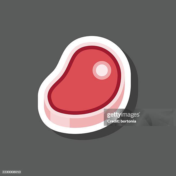 steak sticker icon - sliced ham stock illustrations