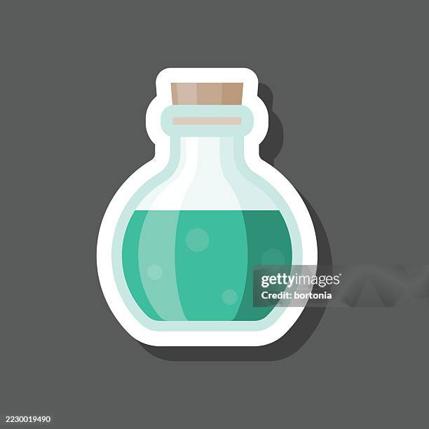 health potion sticker icon - potion stock illustrations