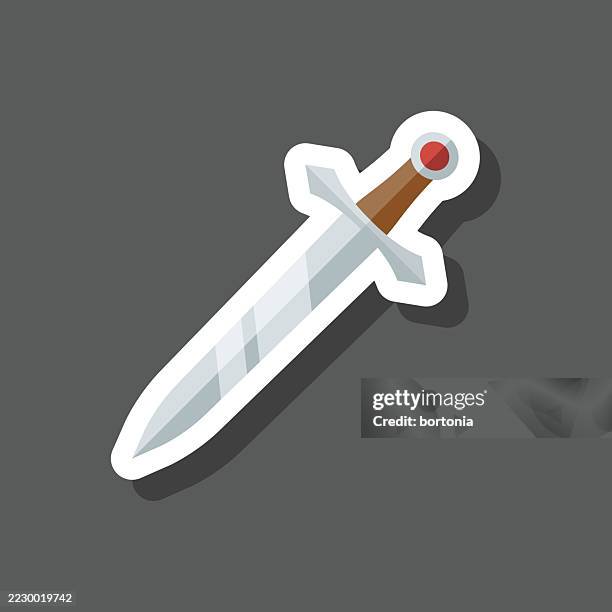 sword sticker icon - sword stock illustrations