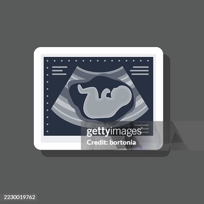 Ultrasound Baby Sticker Icon Ultrasound Baby Sticker Icon