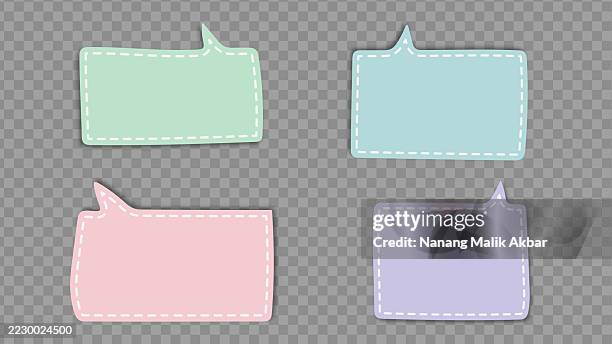 speech bubbles paper torn, sticker, or icon set with transparent background - speech language pathologist stock illustrations