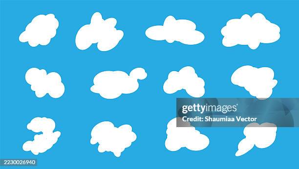 cartoon cloud set, vector illustration - text box stock illustrations