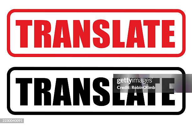 translate stamp - language translator stock illustrations
