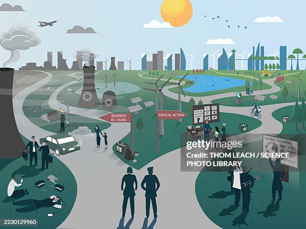 ilustraciones, imágenes clip art, dibujos animados e iconos de stock de cost of climate change inaction, conceptual illustration - calentamiento global