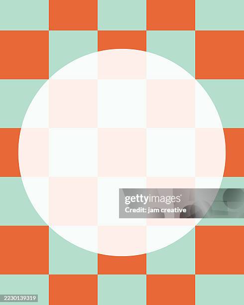 geometric checkered orange and green pattern customizable template - pumpkin spice stock illustrations