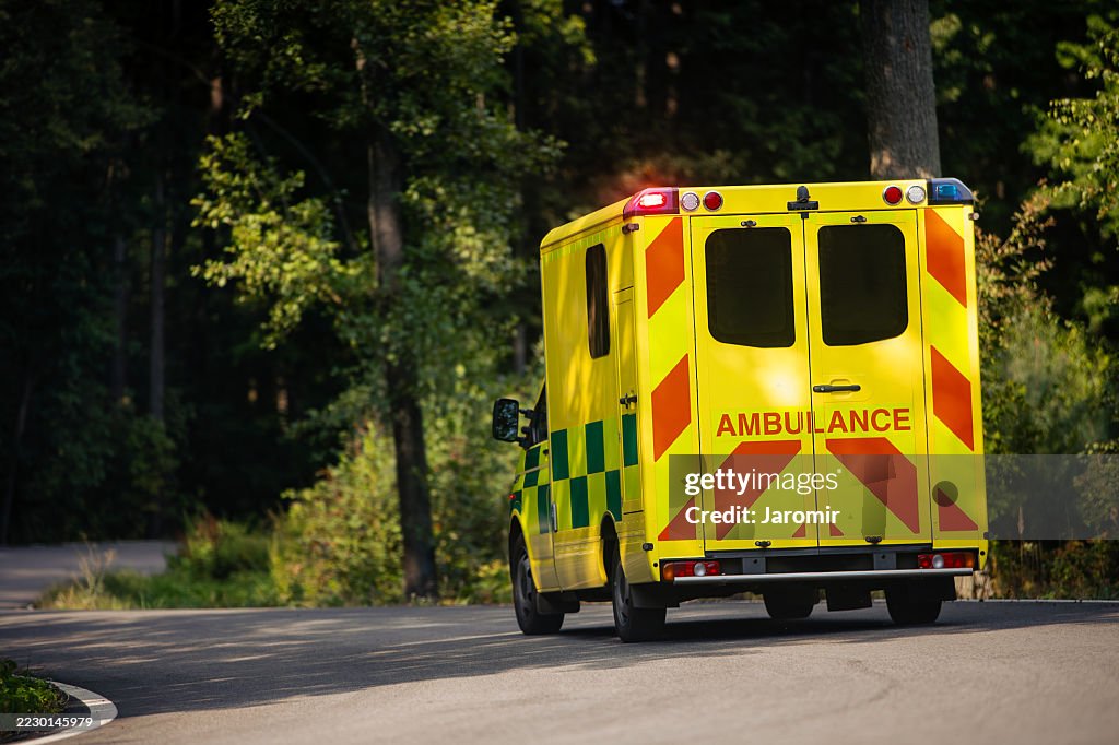 Ambulance car of emergency medical service