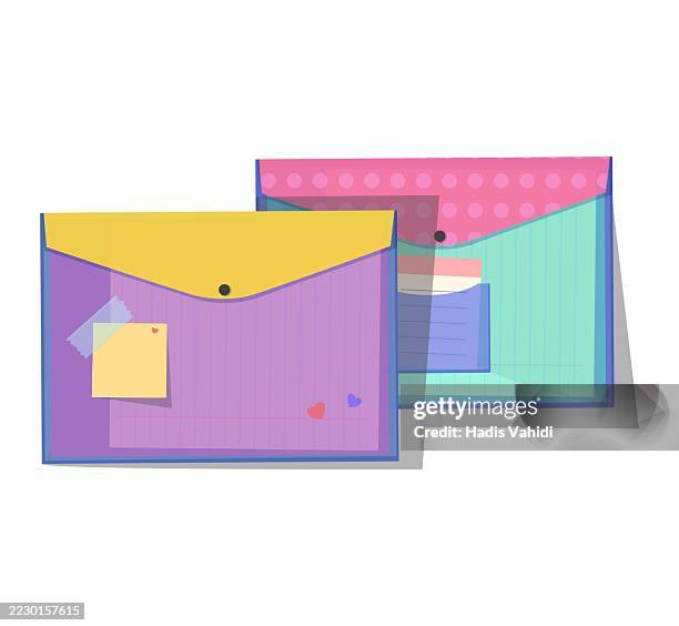 Document Folder Simple Colorful Transparent Document Folders Flat Vector Illustration High-Res ...