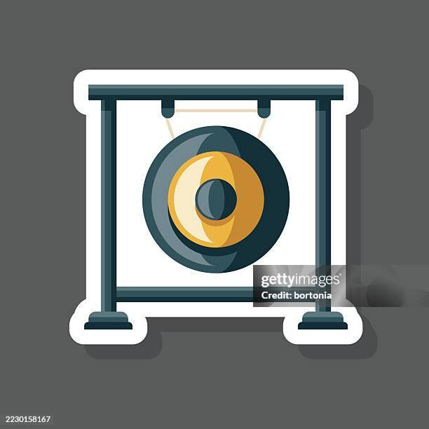 gong sticker icon - gong stock illustrations
