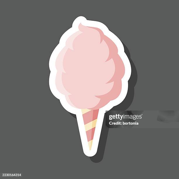 cotton candy sticker icon - cotton candy stock illustrations