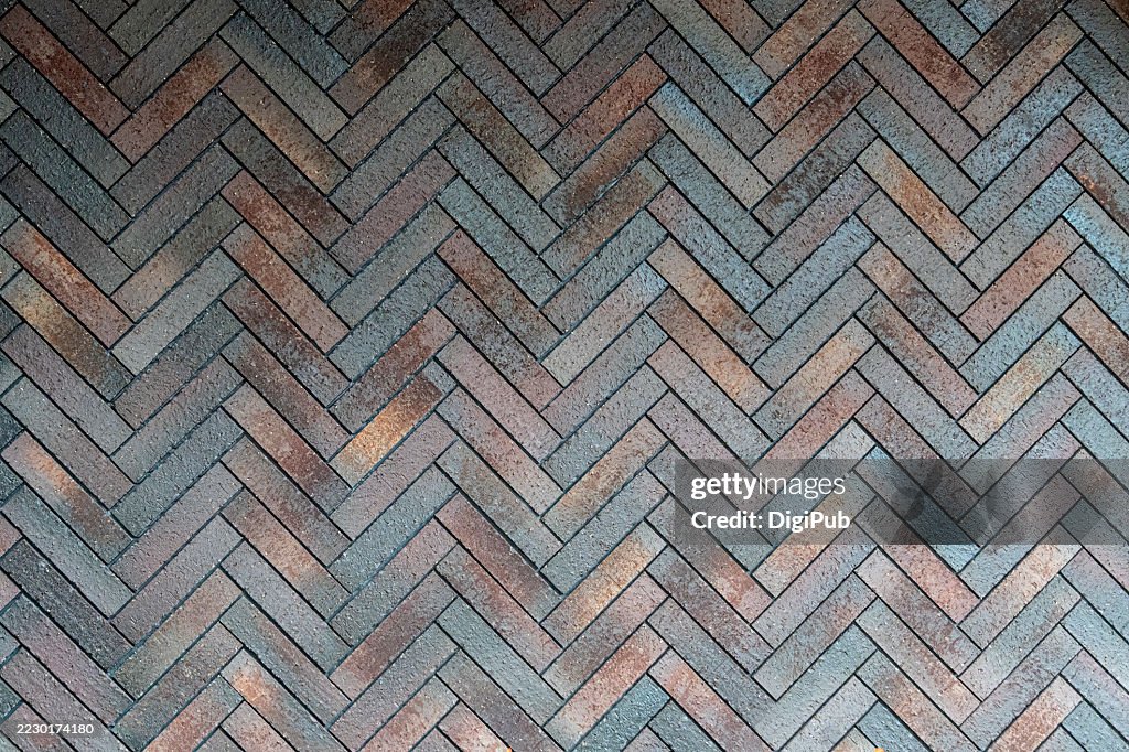 Herringbone Patterned Brickwall