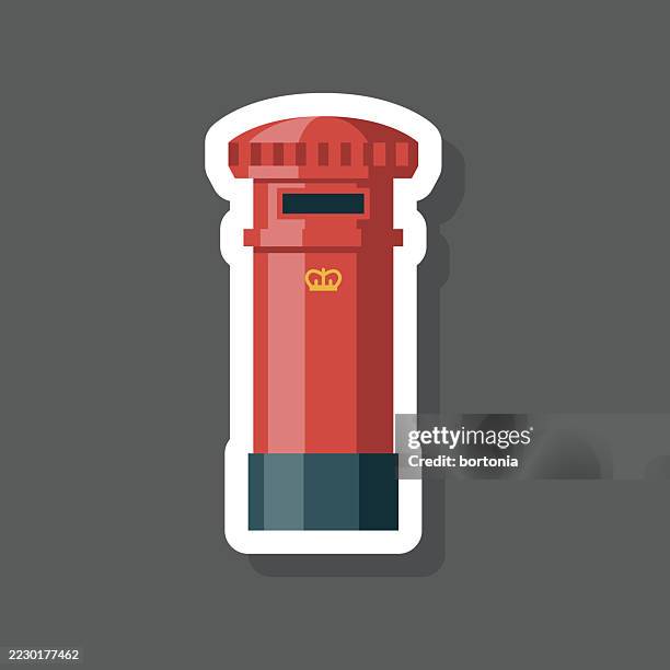 british post office box sticker icon - british post box stock illustrations