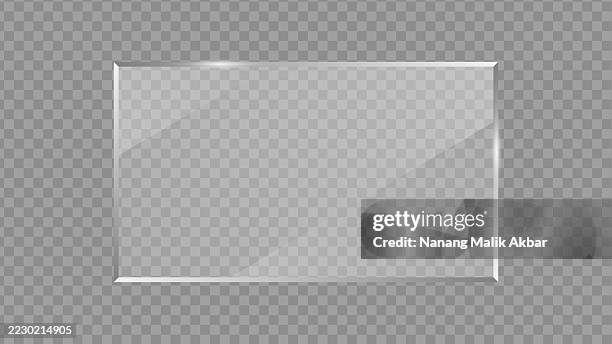 realistic clear flat glass, window, or mirror with transparent background - facade cleaning stock illustrations