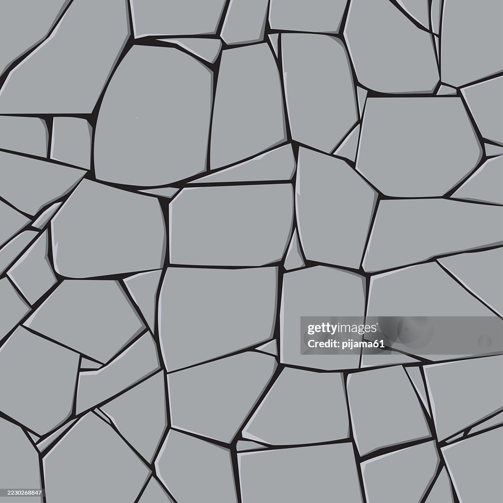 Grey gravel and pebble mosaic stone pattern.
