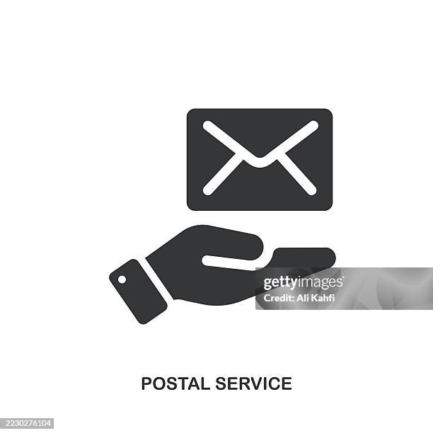 postal service glyph solid icon. solid icon that can be applied anywhere, simple, pixel perfect and modern style. - mailbox open stock illustrations