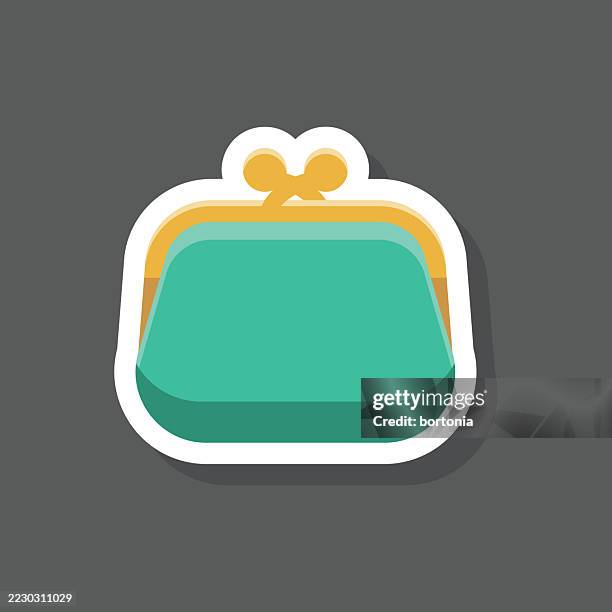 coin purse sticker icon - change purse stock illustrations
