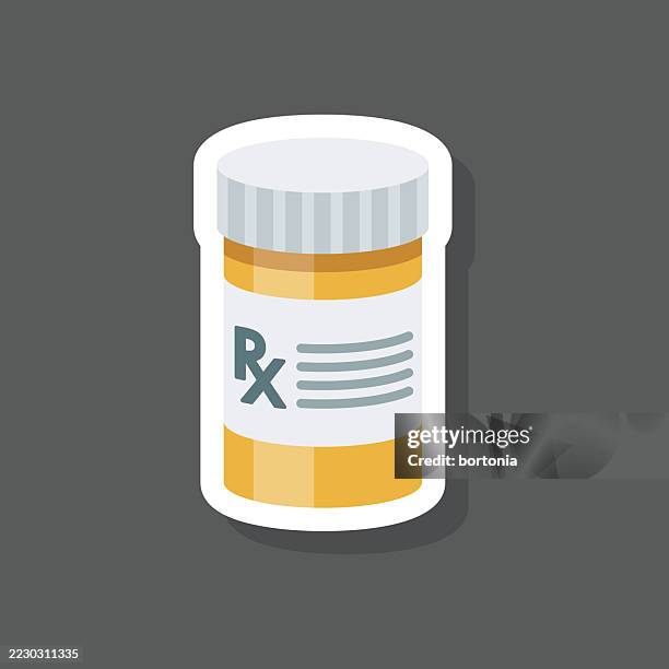prescription sticker icon - prescription stock illustrations