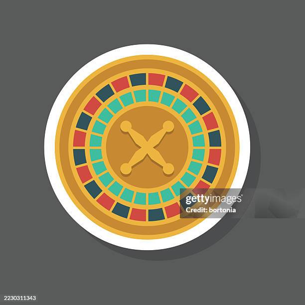 roulette sticker icon - roulette stock illustrations