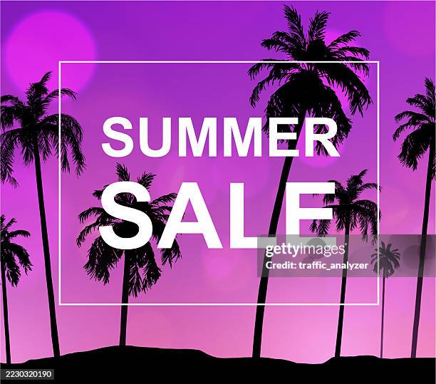 palm trees - sun flare trees stock illustrations