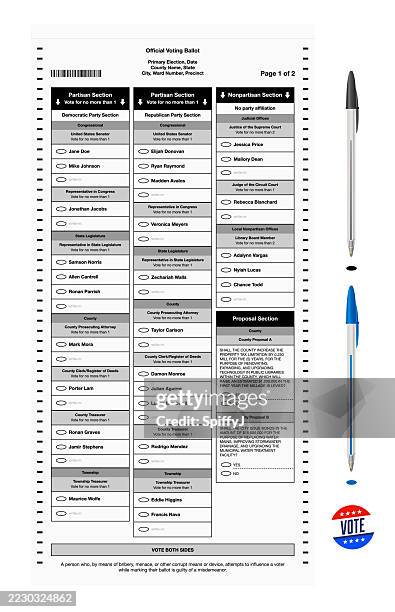 voting ballot - empty table top view stock illustrations