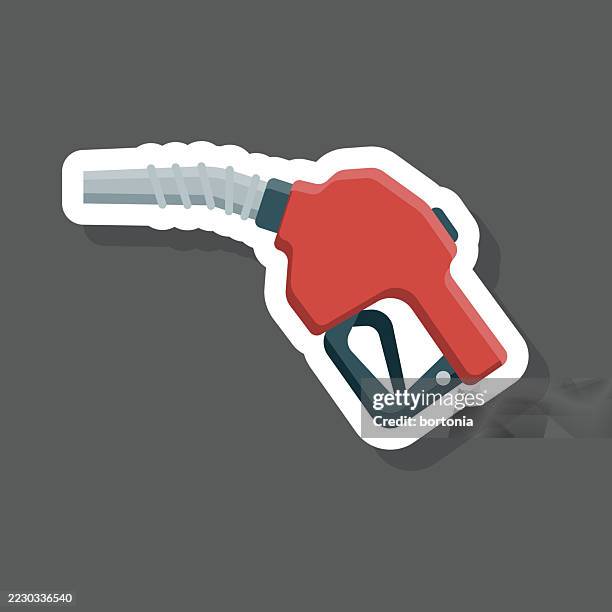fuel nozzle sticker icon - fuel pump stock illustrations