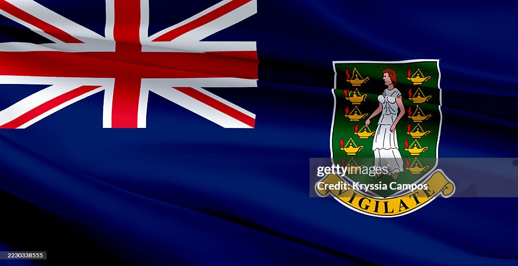 Flag of British Virgin Islands on Fabric Texture