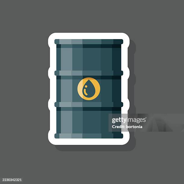 oil drum sticker icon - oil drum stock illustrations