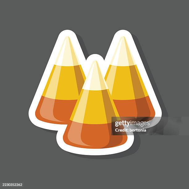 candy corn sticker icon - candy corn stock illustrations