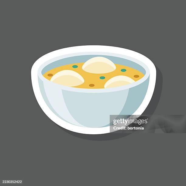 matzo ball soup sticker icon - chicken soup stock illustrations