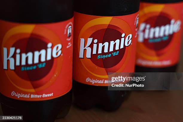 Kinnie bottles are seen on this illustration photo taken in Krakow, Poland on August 20, 2025.