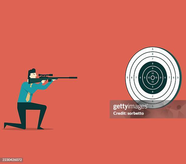 businessman - target - catching fire stock illustrations