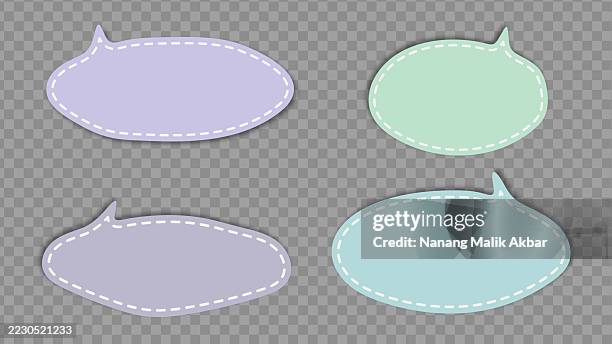 speech bubbles paper torn, sticker, or icon set with transparent background - speech language pathologist stock illustrations