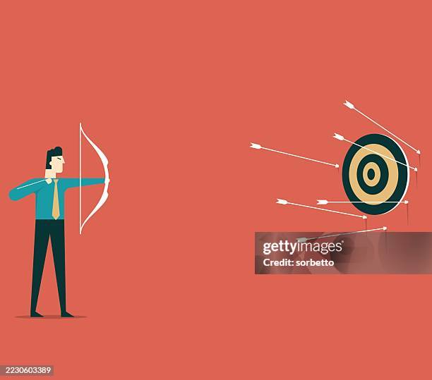 ziel verfehlt - geschäftsmann - trennungsschmerz stock-grafiken, -clipart, -cartoons und -symbole