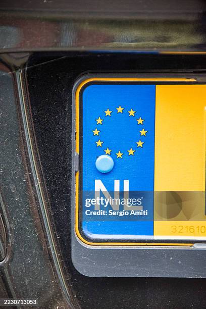 Blue Reflective License Plate Stickers For European Cars – Veneto Region Symbol & Acronym, ORAFOL Vinyl