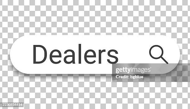 dealers - search bar on transparent background - dealership computer stock illustrations