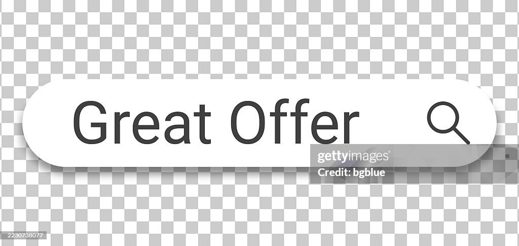 Offer Search Great Offer Search Bar On Transparent Background High-Res Vector ...