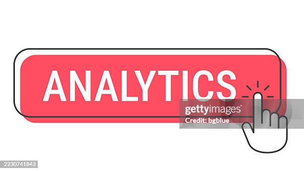 Analytics Button Analytics Click Button With Hand Cursor On White Background High-Res ...