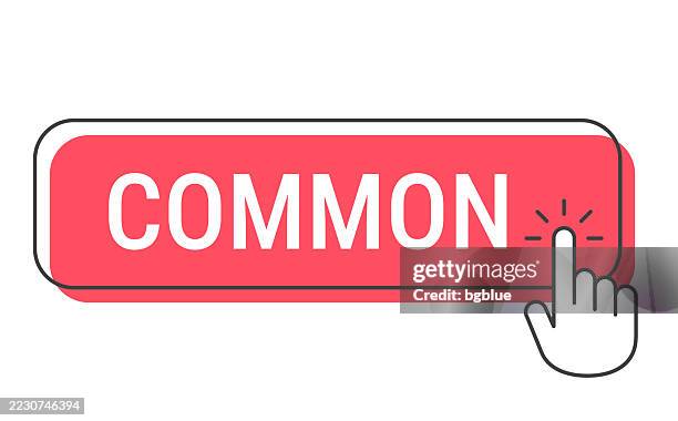 common - click button with hand cursor on white background - generic-face-icon stock illustrations