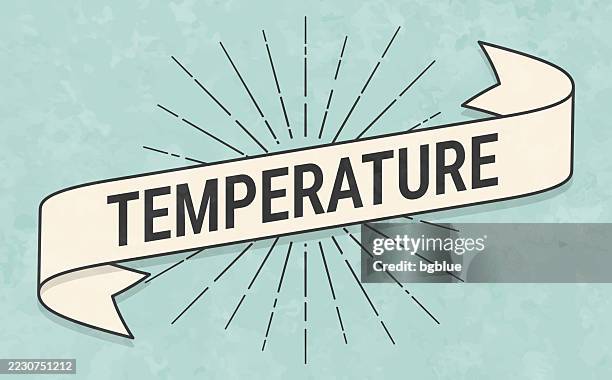 temperature - banner in retro vintage style - old textured paper - ice cold type stock illustrations