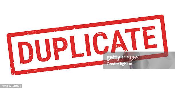 duplicate - red rubber stamp on white background - copy machine white background stock illustrations