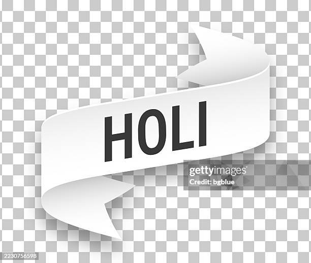 holi - 3d banner on transparent background - holi stock illustrations